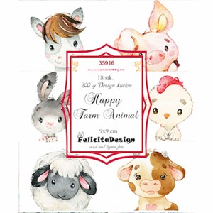 Happy Farm Animal, design karton, Felicita design.