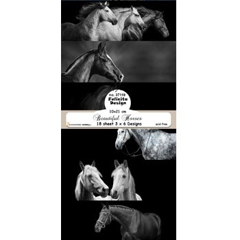 Beautiful horses, slimkort/card, mønsterkarton pakning, Felicita design.
