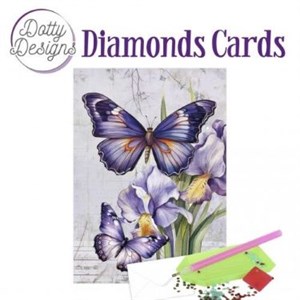  Diamond Card - sommerfugl og orkide