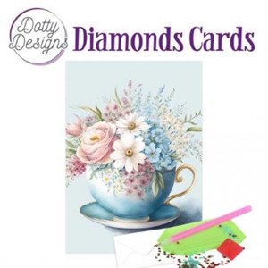  Diamond Card - kop med blomster 2