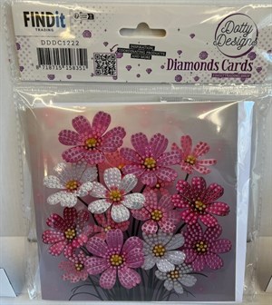  Diamond Card - blomster buket  15x15 cm