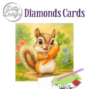 Diamond Card - egern med gulerod 15x15 cm