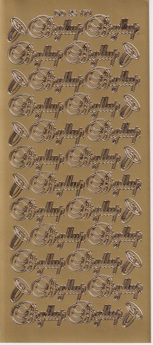 45171 - Bryllup, stickers, guld.
