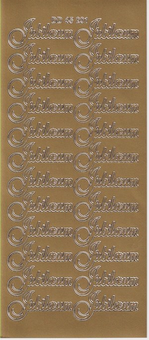 45201 - Jubilærum, stickers, guld.