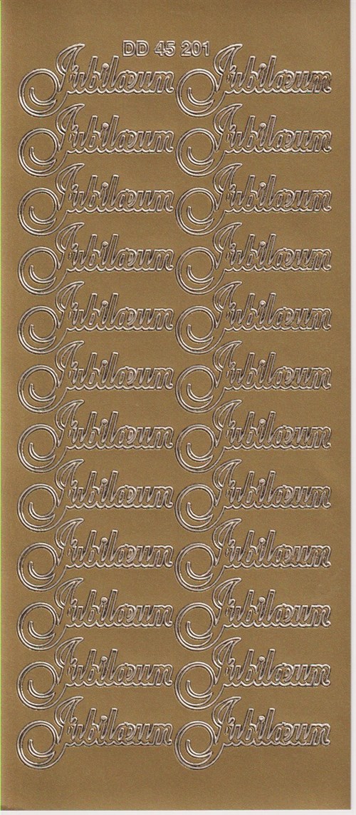 45201 - Jubilærum, stickers, guld.