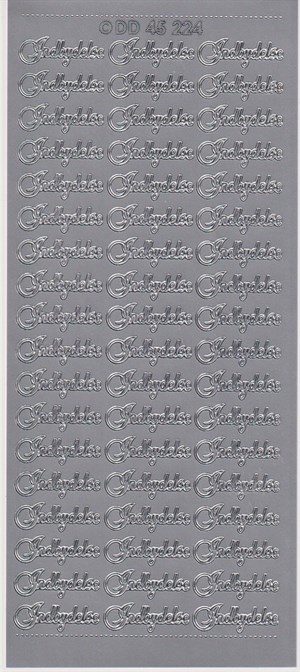 45224 -Indbydelse små, stickers, Sølv.