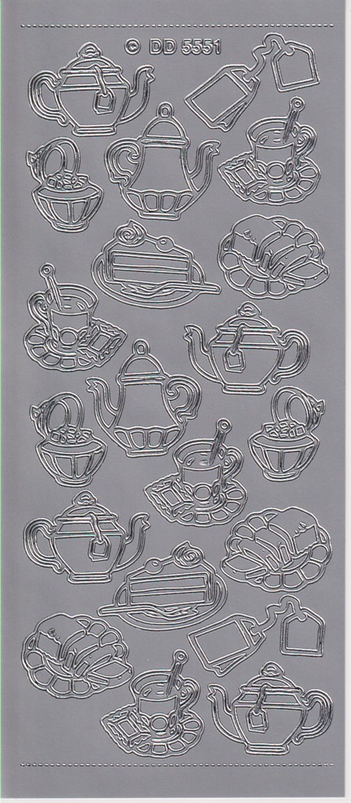 5551 - Kaffe/te, stickers, Sølv.