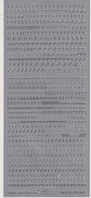 1165 - Bogstaver, stickers, sølv