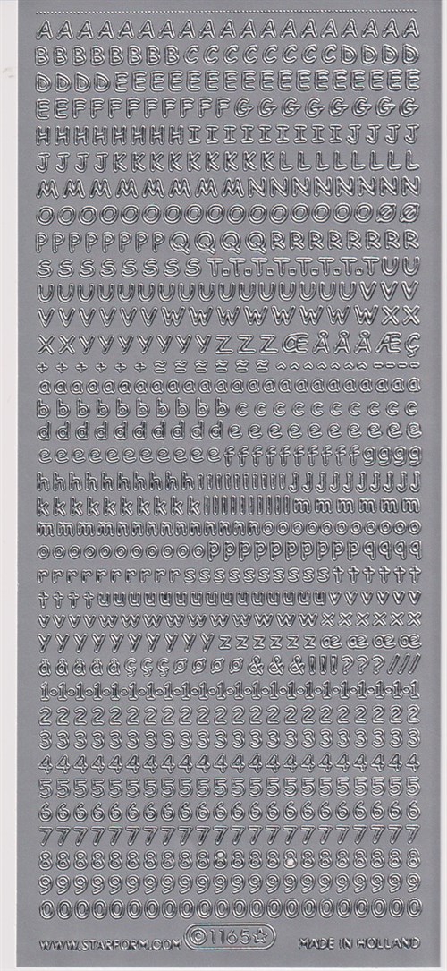 1165 - Bogstaver, stickers, sølv