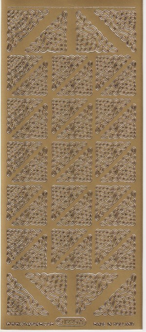 1225 - Hjørner, stickers, Guld.