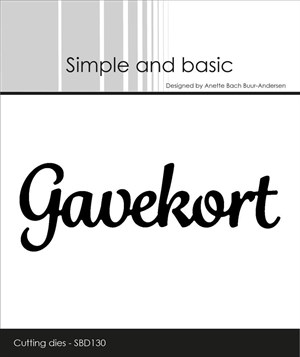 Gavekort, dansk tekst, dies, Simple og basic.