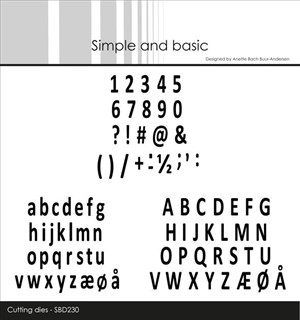 Mini alfabeter og nummer, dies, Simple og basic.