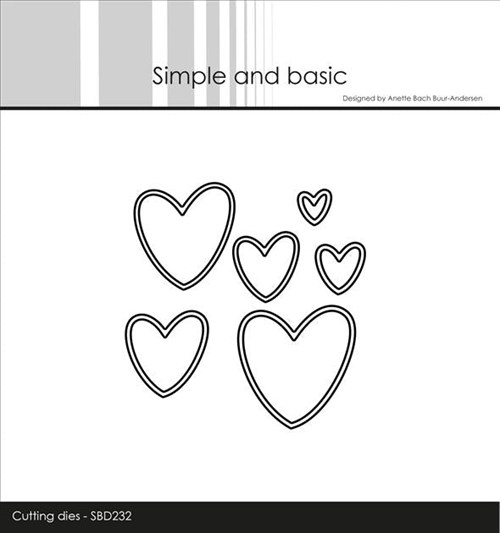 Hjerter, forskellige størrelser, dies, Simple og basic.