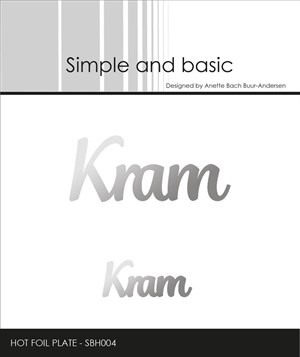 Kram, dansk tekst, hot foil dies, Simple og basic.