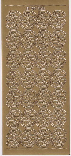 6428 - Ringe, stickers, guld.