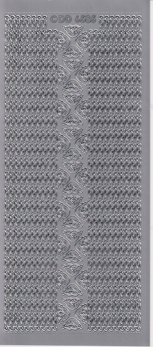 6585 - Hjørne og kanter, stickers, Sølv.