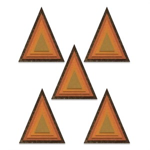 Stacked tiles, triangels, dies thinlits, sizzix/Tim Holtz.