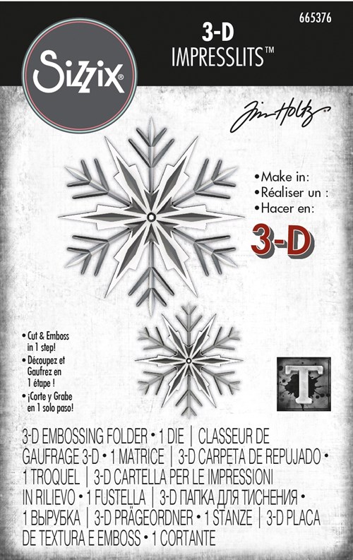 Snefnug, 3d-embossing folder, Sizzix/Tim Holtz.*