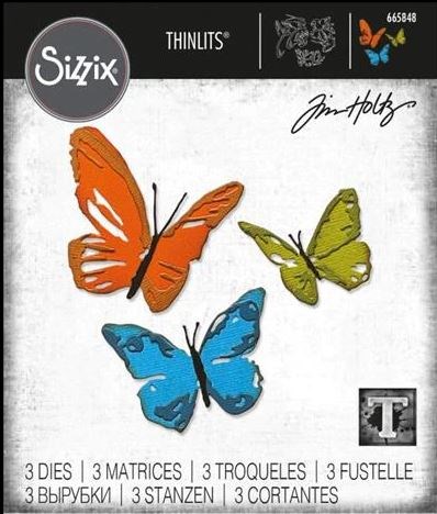 Brushstroke butterflies, dies Sizzix thinlits/Tim Holtz.*