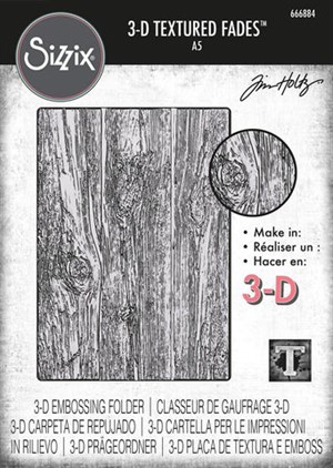 Hvælving - Stort tømmer, 3d-embossing folder, Sizzix/Tim Holtz. 