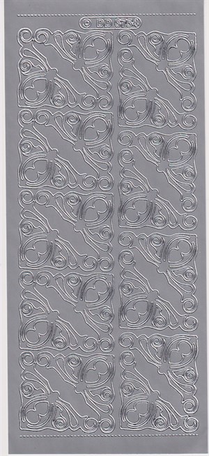 6754 - Hjørner, stickers, sølv.