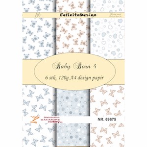 Baby Barn 4, mønsterpapir pakning, A4, Felicita design.