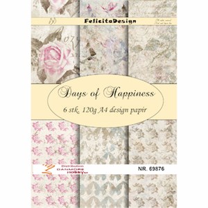 Days af Happiness, mønsterpapir pakning, A4, Felicita design.