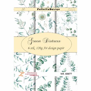 Green Distress, mønsterpapir pakning, A4, Felicita design.