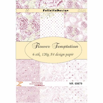 Flower Jemptation, mønsterpapir pakning, A4, Felicita design.