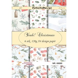 År jul, mønsterpapir pakning, A4, Felicita design.