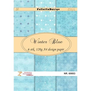 Winter Blue, mønsterpapir pakning, A4, Felicita design.