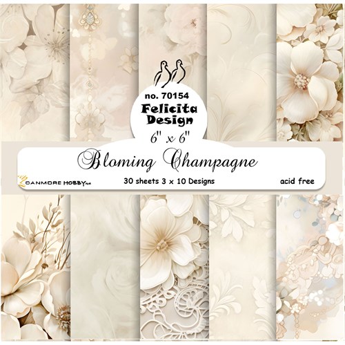 Blomstrende champagne, design karton, Felicita design.