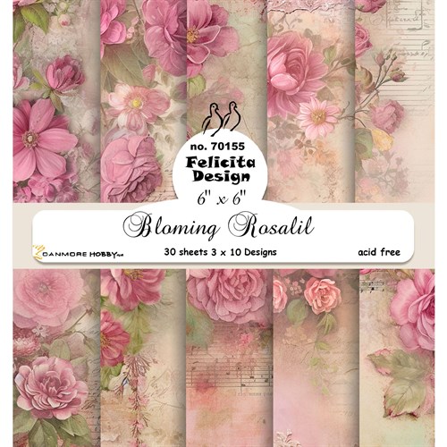 Blomstrende rosalile, design karton, Felicita design.