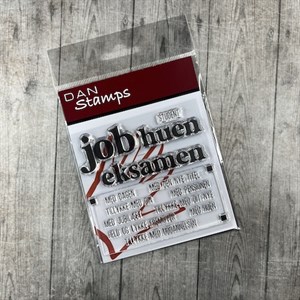 Job og eksamen, danske tekster, klar stempel.