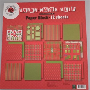  Paper blokke, 12 ark 30x30 cm Dansk design fra Karen Marie Klip.