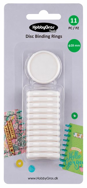 Skivebindingsringe – Hvide,  Hobby Gros Tools. 