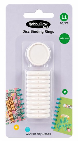 Skivebindingsringe – Hvide,  Hobby Gros Tools. 
