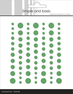 Simple and Basic Matte Enamel Dots, Græs, 77stk