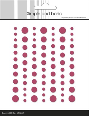 Simple and Basic Matte Enamel Dots, Hindbær, 77stk