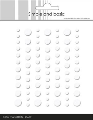 Simple and Basic Glimmer Enamel Dots, Blød hvid, 77stk