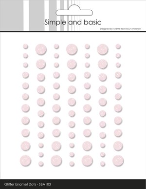 Simple and Basic Glimmer Enamel Dots, Lyserød, 77stk