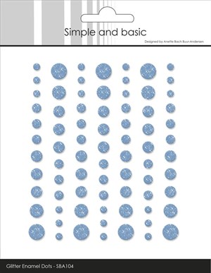 Simple and Basic Glimmer Enamel Dots, Lyseblå, 77stk