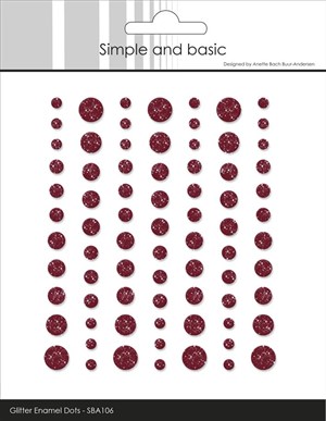 Simple and Basic Glimmer Enamel Dots, Vinrød, 77stk