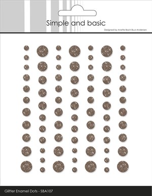 Simple and Basic Glimmer Enamel Dots, Kaffe, 77stk