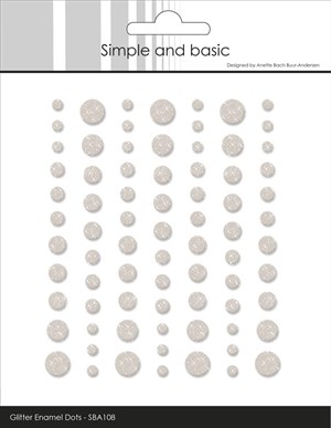 Simple and Basic Glimmer Enamel Dots, Beige, 77stk