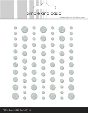 Simple and Basic Glimmer Enamel Dots, Eukalyptus, 77stk