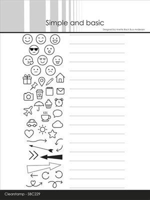 Linjer og ikoner – A6+ - stempel og dies, Simple and basic