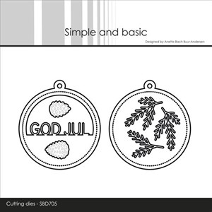 Simple og basic, dies, Følelse i et tag GOD JUL.  