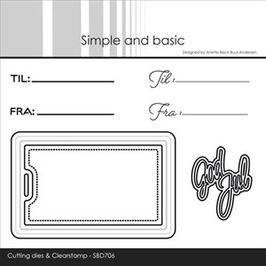 Simple og basic, dies og stempel, Gavemærke med elegante kanter.  