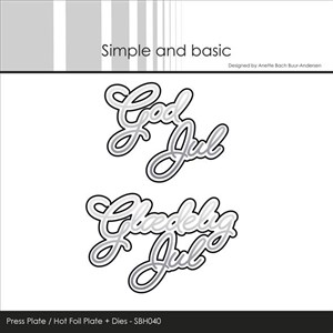 God jul / Glædelig Jul, Press Plate /Hot Foil Plate, Simple og basic. 